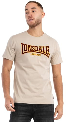 Lonsdale Herren-T-Shirt, 100% Baumwolle, Slim Fit, lässige Alltagskleidung | Atmungsaktives Material, leichter Komfort, Kurzarm-T-Shirt, Shirt mit Rundhalsausschnitt für Fitness, Reisen, Büro & Freizeit