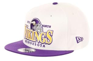 New Era Minnesota Vikings NFL White Original Teamcolour Helmet Purple 9Fifty Snapback Cap - One-Size