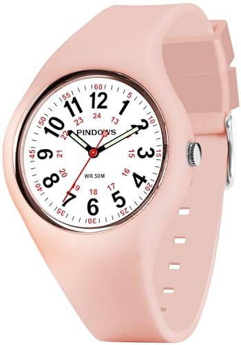 findtime Damenuhr Krankenschwester Uhren 50m wasserdichte Armbanduhr Damen Herren Analog Quarz Unisex Sportuhr Silikonarmband Uhr für Teenager Mädchen Junge