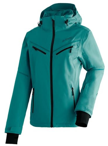 Maier Sports Lunada, Damen Skijacke, Wasserdichte Winterjacke mit 2-Wege-Stretch, mTEX Wetterschutz und mTHERM light für mehr Wärmerückhalt, PFC-frei, Grün, 38