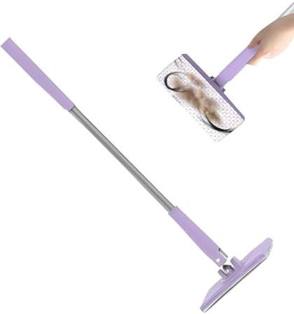 Dubbulon Hands- Flat Mop - Compatible With Face Towels And Disposables Wipes | Hands- Mop With 360°Rotating Head | Reusable Microfibre Flat Mop | For Kitchen Walls, Mirrors, Cupboards