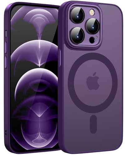 KPPIT Magnetic für iPhone 12 Pro Max Hülle für Magsafe, Handyhülle mit Magsafe Anti-Fingerabdruck Mattiert Durchscheinende Schutzhülle für iPhone 12 Pro Max case 6,7- Violett