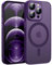 KPPIT Custodia magnetica per iPhone 12 Pro Max per Magsafe, custodia per iPhone 12 Pro Max con Magsafe anti impronte digitali, opaca, custodia trasparente per iPhone 12 Pro Max Case 6,7, viola