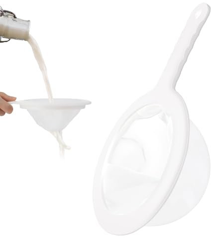 Dimeho Colador de malla ultrafina de plástico de nailon para filtrado de alimentos con asa, mini salmuera, camarones, separación, tamiz para hornear, cocina, jugos, harina de leche, yogur, miel, café,