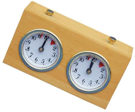 ifundom Orologio da Scacchi Meccanico in Legno Giallo Portatile