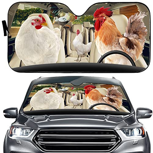 Schattenspender Lustiges Huhn Auto Sonnenschutz Universal Frontscheibenabdeckung Wasserbeständig Auto Windschutzscheiben Abdeckung Für Cars, Lkws, Suvs 70x130cm