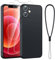 Viojrlra Hülle für iPhone 12 mini Handyhülle mit 2 Stück Schutzfolie, Flüssig Silikon Case für iPhone 12 mini Ultra Dünn Microfiber Kameraschutz, Ganzkörper Stoßfest Kratzfest Schutzhülle (Schwarz)