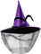 Hatstar Halloween Hexenhut | verziert mit Schleier, Rosen & Federn | Accessoire für Ihr Hexen Kostüm | Spitz Hut Kopfschmuck | Karneval & Fasching (2-lila)