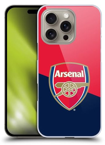 Head Case Designs Offiziell Zugelassen Arsenal FC Streifen 2 Wappen 2 Harte Rueckseiten Handyhülle Hülle Huelle kompatibel mit Apple Apple iPhone 16 Pro