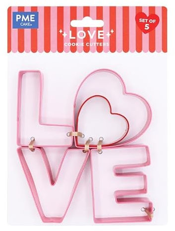 PME Valentinstag Keksausstecher Set von 5, LOVE