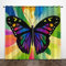 CEDNXOER Vorhänge Blickdicht 3D Druck Schmetterling Verdunkelungsvorhang Für Kinderzimmer, Graffiti Fensterdekoration Gardinen Mit Ösen H 200 x B 70 cm 2 Stücke Schallschutz Vorhang