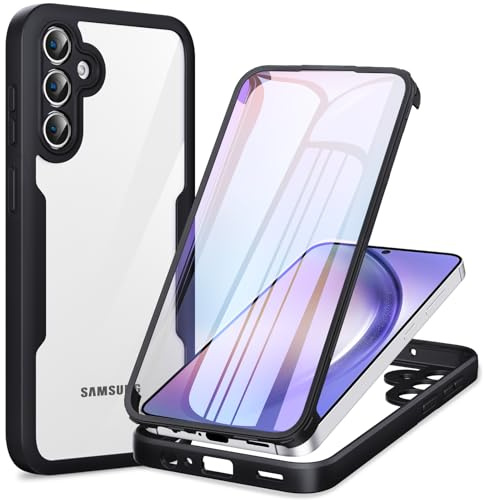 Phoona 360 degrés Coque pour Samsung Galaxy A54 5G avec Transparent Protection d'écran, Silicone Antichoc écran Coque, Anti-Rayures Intégrale Étui Housse pour Samsung A54, Noir