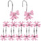 12 Ganchos Decorativos de Cortina de Baño con Lazo Rosa en Resina | Ideal para Baños Infantiles, Habitaciones Princess y Decoración Festiva