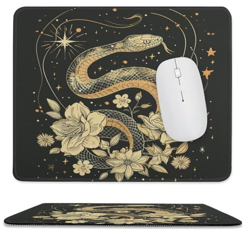 Mauspads Konstellationen Gothic Wildlife Schlange Blumen Design Tischunterlage Multifunktional,Modernes Computer-Mauspads Für Laptops Pc Büro 25X30Cm