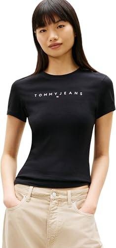 Tommy Jeans Damen T-Shirt Kurzarm Linear Slim Fit