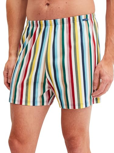 CALIDA Prints Boxershorts Herren, mit stoffüberzogenem Bund, aus 100% Baumwolle, ohne Eingriff Cream Gold 56