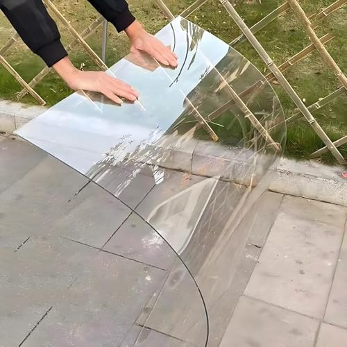 Kgfvesdc Plaque Toiture Abri De Jardin Transparents, Panneau Durable Pc, Transmission Lumineuse éLevéE，Incassable Et RéSistant Aux éClaboussures pour Serre Jardin,Abris d'autobus(Transparent)