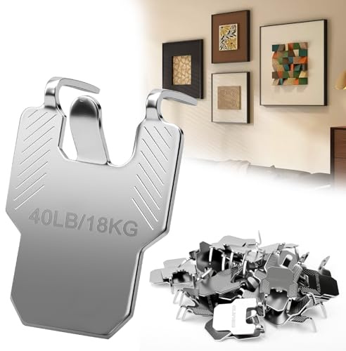 Bmliingchau 30Pcs Claw Picture Hanger Hooks for Plasterboard Walls, Drywall Picture Hanging Claw No Nails for Securely Hanging Pictures, Photo Frame, Wall Art, Home Decor, Artwork, Holds up to 40lb