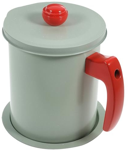 DIYEAH Grease Container with Strainer Oil Pot for Kitchen Stainless Steel Filtered Oil Jug with Handle for Bacon Grease Cooking Fat Recycling