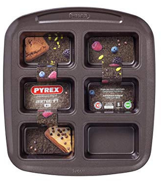 Pyrex - Asimetria - Moule à 6 Mini Cakes en Métal Anti-Adhésif Ø 6.50 cm
