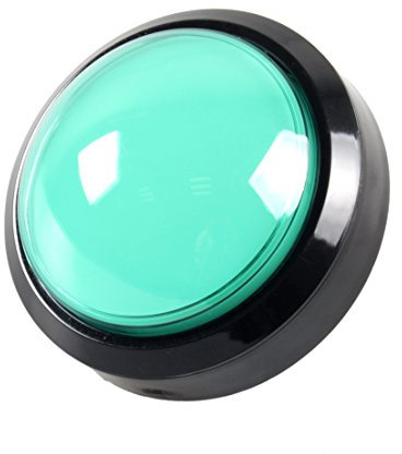 EG STARTS 4 Pouces 100mm Big dôme 12V LED Lumineux des Boutons poussoirs avec Micro pour Arcade Machine Jeux vidéo Pièces (Vert)