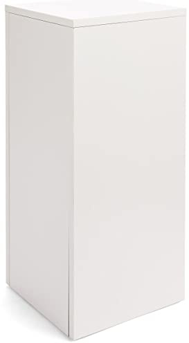 Displays2go, Gallery Display Column, Laminated Particle Board and Melamine Construction – White Laminate Finish (WDCUBEWHT2)