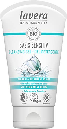 LAVERA basis sensitiv Waschgel Bio Aloe Vera & Jojoba ∙ Belebt & erfrischt ∙ Vegan Bio Pflanzenwirkstoffe Naturkosmetik Natural & innovative Gesichtsreinigung, 1 Stück