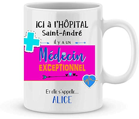 Cadeau médecin – mug personnalisé pour médecin modèle femme