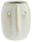Madam Stoltz kleine Vase mit Gesicht-Prägung Steingut beige Offwhite Skandi Boho