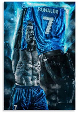 TINGTAI CR7 Cristiano Ronaldo Fußballspieler Poster - Dekorative Leinwand Wandkunst für Wohnzimmer und Schlafzimmer - 30 x 45 cm