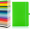 Notes London A5Notizbuch mit linierten Seiten Stiftschlaufe und erweiterbarer Papiertasche fester Einband mittelgroßes Tagebuch Notizbuch Notizen fluoreszierendes Notizbuch Notizblock (Neongrün)