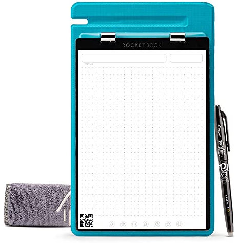 Rocketbook Orbit Legal Pad Executive – Intelligenter wiederverwendbarer Notizblock – Blaugrün, liniert/Punktraster