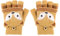 Fäustlinge mit Knopf Klappe Fingerlose Handschuhe für Kinder Kleinkinder Winter Warm Strickhandschuhe Plüschfutter Winterhandschuhe Herbst und Winter Fingerhandschuh Unisex (Fuchs-Gelb)