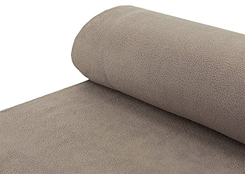Polar Fleece Stoff Antipilling einfarbig taupe - Meterware ab 25 cm x 150 cm - Stoff zum Nähen