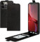 for iPhone 13 Series Case, Slim Vertical Flip Folio Phone Case PU Leather Protective Cover Magnetic Closure Shell with Card Holder Slot (for iPhone 13 mini, Black)
