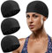 3 Stück Elastische Badekappen Bequemer Stoff Schwimmhaube Unisex Badehaube rutschfeste Schwimmkappen für Frauen Männer Kinder(Schwarz)