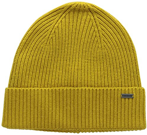 TOM TAILOR Herren Beanie Mütze aus Wolle 1032851, 30028 - Pleasant Yellow, ONESIZE
