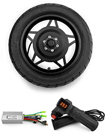 12-Zoll-250-W-Nabenmotor-Vorderrad mit Reifen-Gasgriff-Brushless-Controller für elektrisches Fahrrad-Roller-Fahrrad mit dem Reifen (36V250W black)