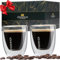 heidenfeld Original Königsglas Espresso Gläser Set (2x 80 ml) - Cappuccino Tassen - Doppelwandige Gläser aus Borosilikatglas - Teegläser Set - Hochwertige Thermogläser - Trinkgläser