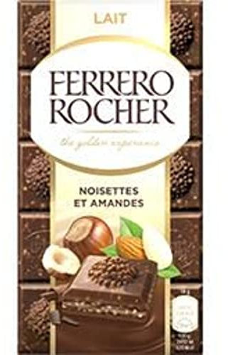 Ferrero Rocher Tablette Chocolat Au Lait Fourrée Noisettes Et Amandes - 90g