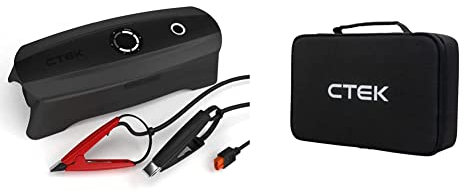 CTEK CS Free - PORTABLES BATTERIELADE- UND WARTUNGSGERÄT MIT Adaptive Boost Technologie, schwarz & CS Storage CASE strapazierfähige und leichte gepolsterte Tasche für CTEK-Ladegeräte und Zubehör