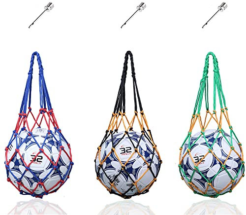 laeeyin 3 Stücke Ballnetz Net Tasche Tragbare Sports Ball für Fußball, Basketball Ballnetz 1 Ball Hoher Dicke Haltegriffe