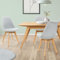 ML-Design Juego de 4 Sillas de Comedor con Respaldo Gris Tapizado con Patas de Madera de Haya Asiento Blando de Lino Ergonómico Estilo Nórdico Escandinavo Mueble Decorativo de Hogar, Cocina, Salón