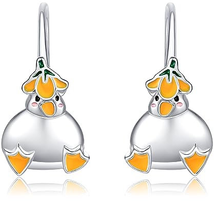 Ente Ohrringe 925 Sterling Silber Ente Schmuck Geschenlk Für Damen