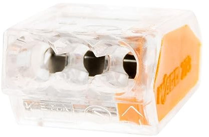 Wago, Miniklemme S2273 mit 3 Eingängen, Starre Leiter 0,5-2,5mm², Push-In Anschluss, 450V, 24A, Temperatur 105°C, Kunststoffleiter Kupfer/Aluminium, 15 Stück, CE-Norm, 2 Jahre Garantie