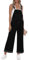 Roskiky Tuta da donna in denim Loose Fit Wide Leg Bib Stretch Baggy Jeans Y2K Comfy Jumpsuit Donna Elegante, Nero , XL