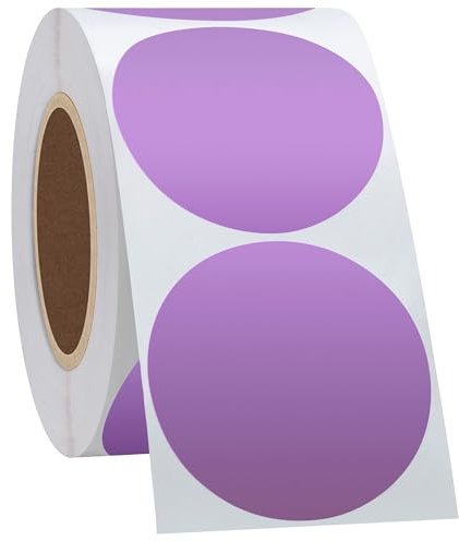 Hycodest Runde Thermo-Aufkleber, selbstklebende runde Mehrzweck-Thermodirektetiketten für Etikettendrucker, 5 cm großer Kreis, 750 Etiketten (Lila)