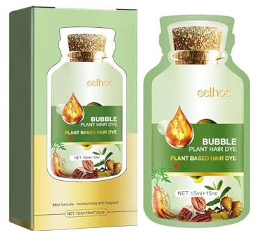 Natural Plant Plant-Based Hair Color Bubble Dye for Grey Coverage - Pure Extract Formula, Coffee Shade, 30ml x 10 Packs