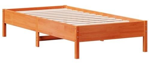 vidaXL Massivholzbett ohne Matratze Wachsbraun 90x190 cm Kiefernholz