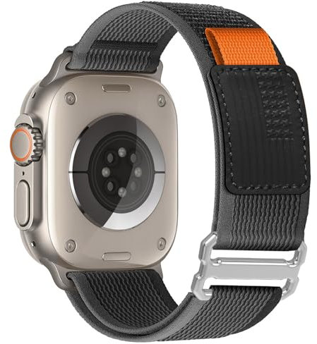 Trail Loop Nylon Armband Kompatibel mit Apple Watch Ultra 2/Ultra Armband 49mm 46mm 45mm 44mm für Männer Frauen, Sport Nylon Geflochtener Strap für iWatch Ultra 2/Ultra/Series 10 SE 9/8/7/6/5/4